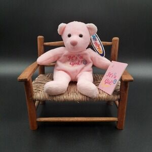 Mary Meyer 2000 "It's a Girl!"‎ Pink Plush Teddy Bear with Tags – Baby Gift – 8"
